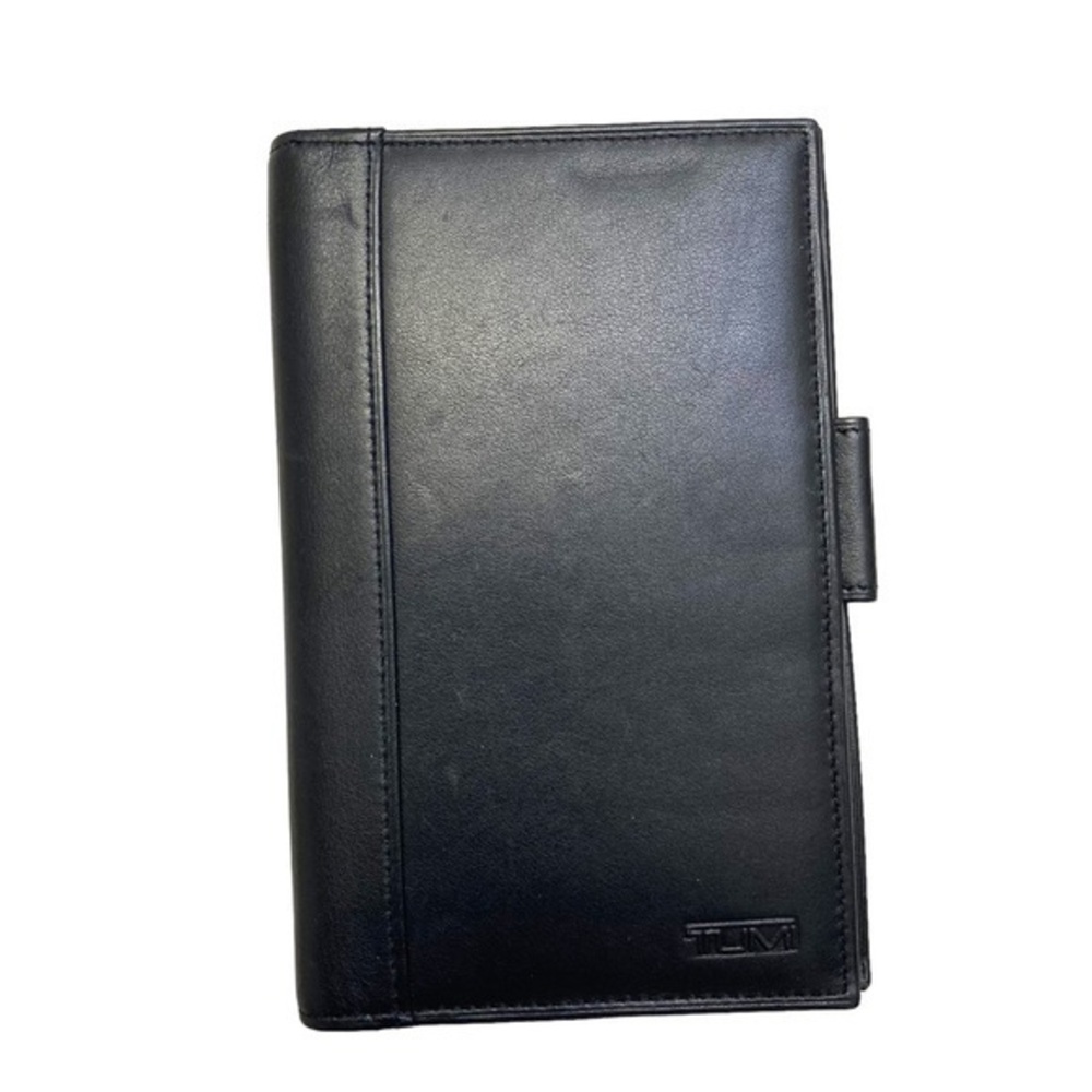 Tumi black travel wallet passport cover case